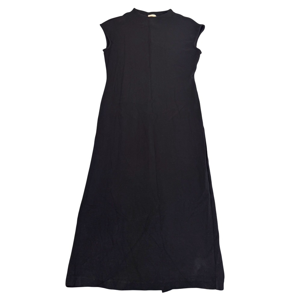 Elie Tahari Maxi Dress Size M High Neck Sleeveless Stretch Sleek LBD Lux Black